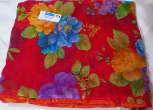 Floral Print Chiffon Saree