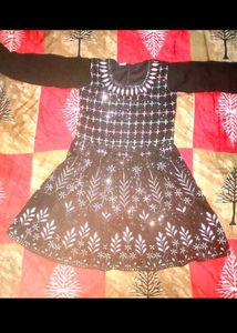 Black Dress with White Embellishments