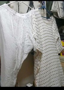 White Colour Kurta Set