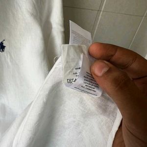 Ralph Lauren White Linen Button Down - M