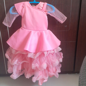 beautiful pink frock for 3 to 4 year girls