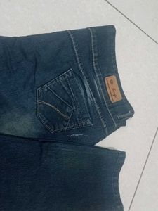 High Waisted Black Pants And Blue Demin