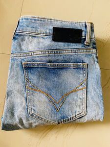 Flying Machine Men&#39;s Light Blue Washed Look Jeans- Size-36