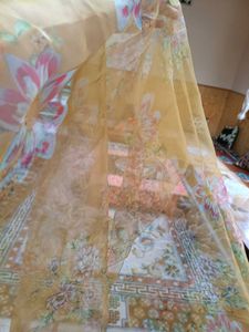 Elegant Mustard Salwar Kameez With Organza Duppata