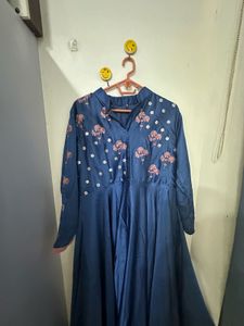 Inddus Silk Blend Embroidered Dress