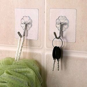 Odzeni Wall Hooks for Hanging Strong Sticker Sticky Heavy Duty Home Kitchen Bathroom Key Frame Holders (Pack of 8), Metal, Silver