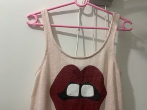 Lips Graphic Tank Top At just ₹299