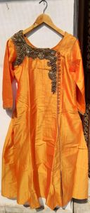 Mustard Yellow A-Line Kurta Gown Dress