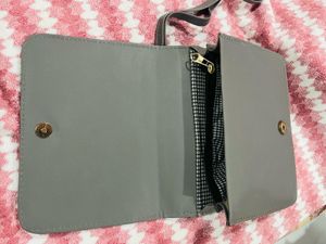 Gray Handbag with Scarf