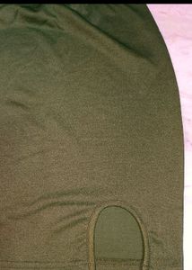 Olive Mini Skirt with Cutout