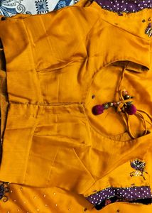 Mango Color Function Wear Saree.