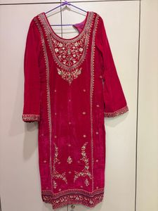 Elegant Pink Embroidered Kurta Set