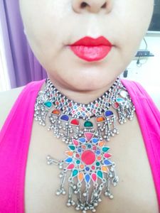 Afghan Silver Tone Necklace
