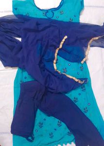 Blue Embroidered Kurta Set