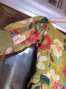 🌷Floral Print Dress fabric georgette and organza