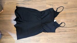 Cute Black Button-Front Romper