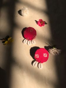 Red & Shell Earrings