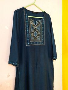 Melange Brand Navy Blue Colour Kurtas For Women