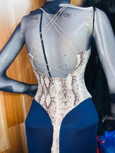 Snakeskin Print Bodysuit