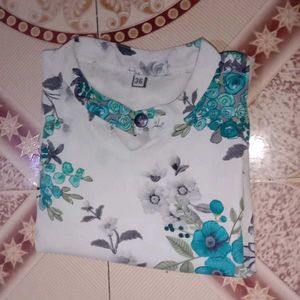 Pretty Floral Print White Colour Women Top