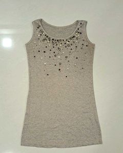 Golden Embellished Tank Top