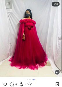 Elegant Pink Tulle Gown