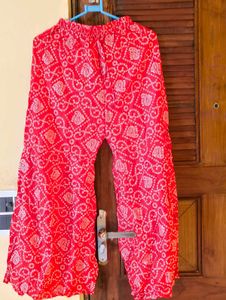 Red Paisley Print Lounge Pants