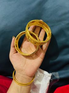 Ornate Gold Bangle Set Size 2.4