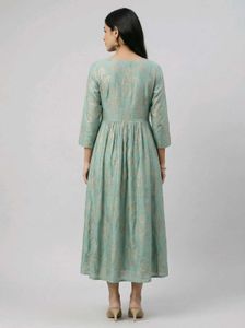 Elegant Teal Printed Maxi Dress