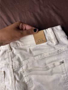 White Denim Mini Skirt