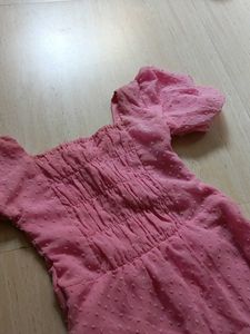 Pink Swiss Dot Dress