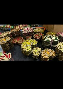 10(Small) Lotus Shape Wooden MDF Cutouts