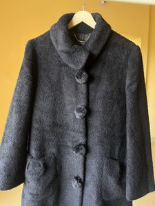 Elegant Navy Blue Wool Coat