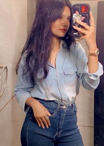✨ Light Blue Denim Shirt for Women ✨