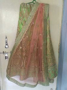 Fish Cut Kundar And Mirror Work Lehenga