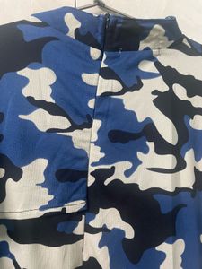 Blue Camo Print Top