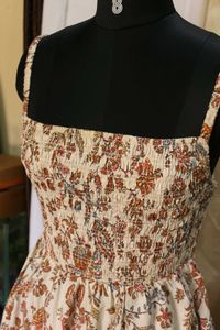 Floral Print Smocked Sundress With Pockets