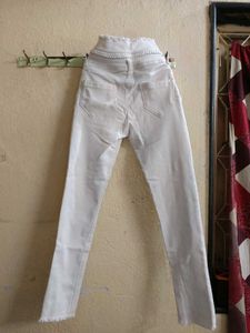 Combo Of Low Rise White Skinny Jeans And  A Jacket
