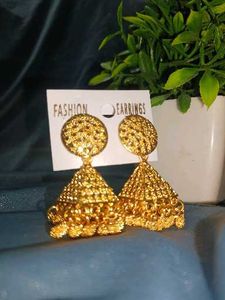 Golden Jhumka Earrings