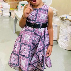 Girl Up And Down Frock With Belt