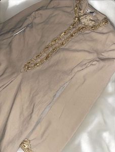 Beige Gotta Work Full Sleeve Anarkali Kurta