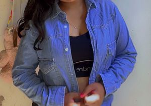 Light Blue Ripped Denim Jacket🐋🦋