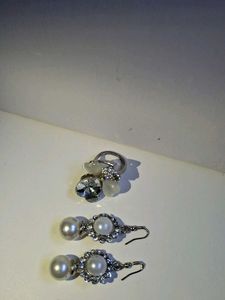 Vintage Pearl &amp; Rhinestone Jewelry Set