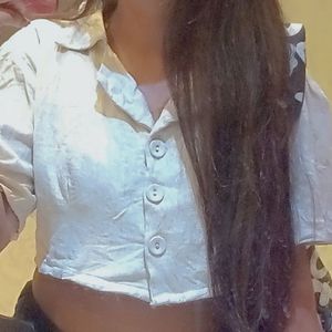 Cropped Button-Up Top