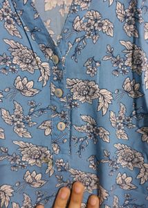 Ice Blue Rayon Top