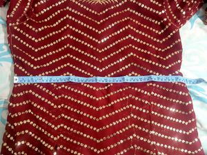 Elegant Maroon Sequin Embellished Dress