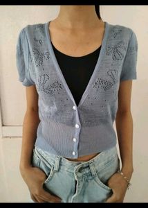 Net Top With Bow Detailing
