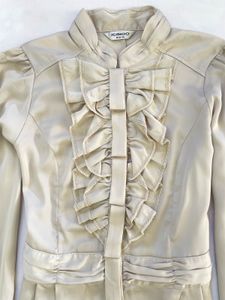 Victorian Elegant Ruffle Front Blouse