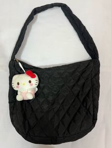 Black Puffer Hobo Bag