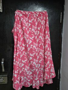 Floral Print Ruffle Skirt